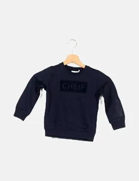 Name it Sudadera azul marina letras terciopelo